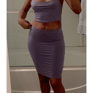 Purple 2 piece skirt set